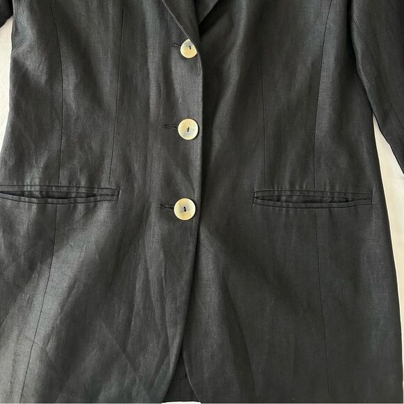 Vintage Lauren Alexandra Black Linen Blazer Women’s Size 2 - Picture 6 of 6